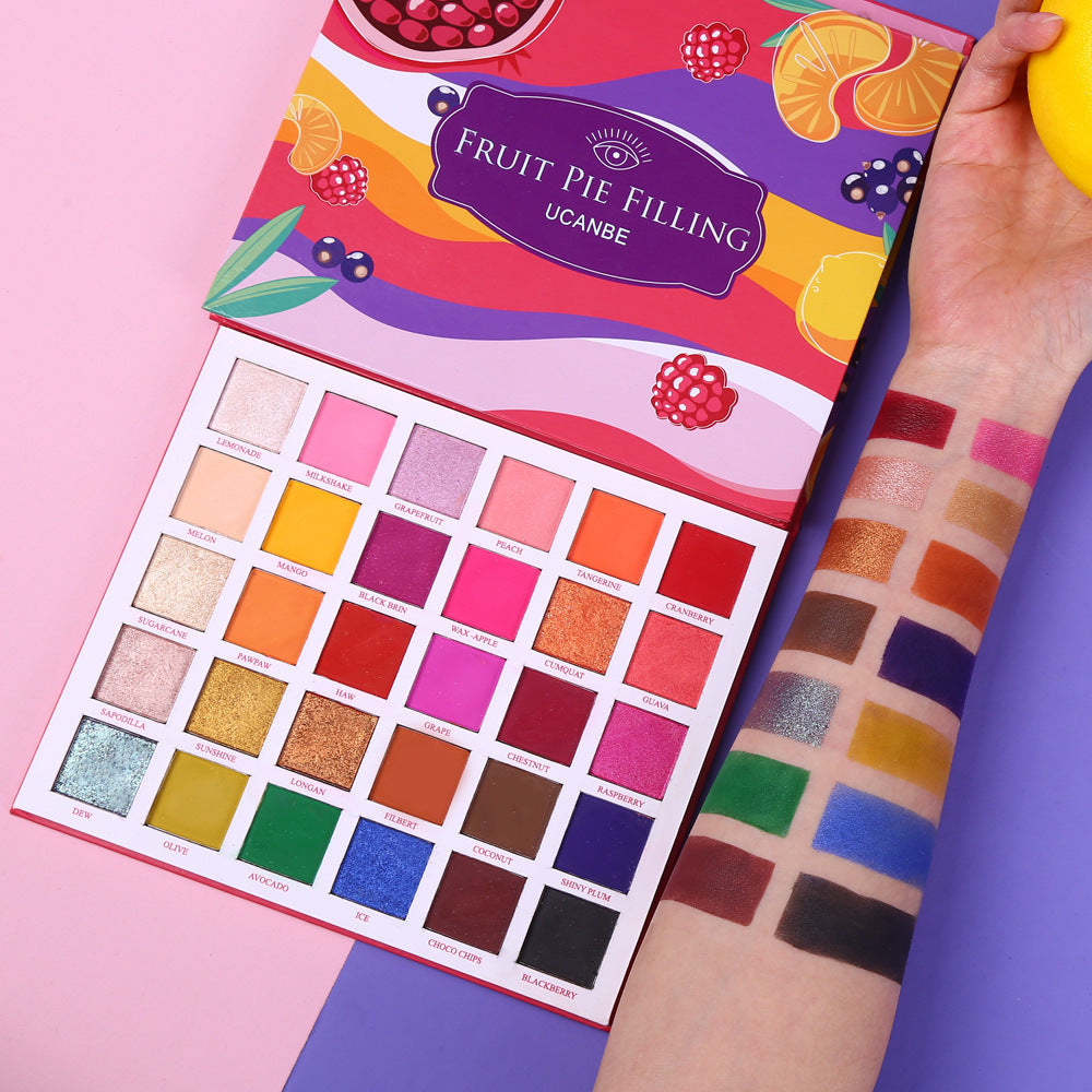JMT-903370 Pearly Matte Fruit Pie Filling Eyeshadow Palette with 30 Vibrant Colors