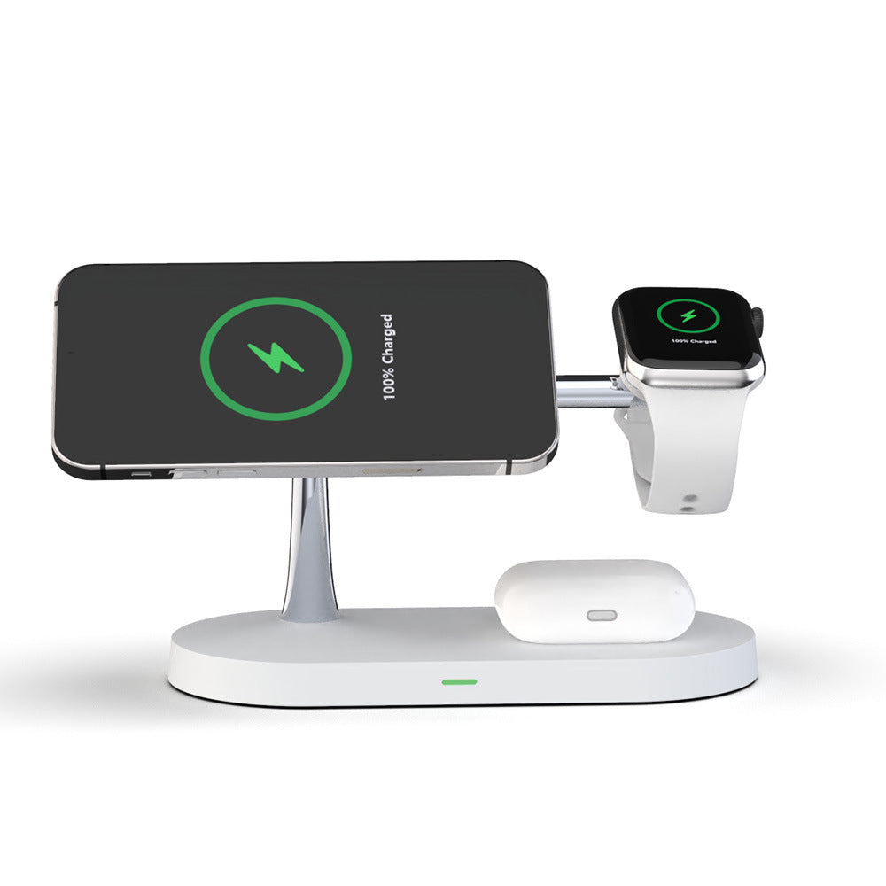 JMT-903434 3-in-1 Wireless Charger with Fast Magnetic Charging, 15W Output for Phones, Earbuds, and Smartwatches