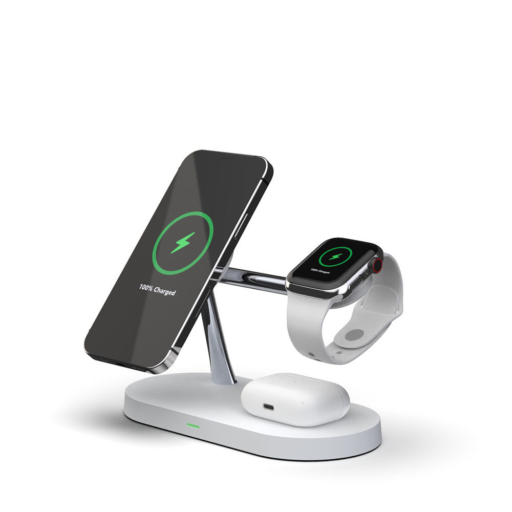 JMT-903434 3-in-1 Wireless Charger with Fast Magnetic Charging, 15W Output for Phones, Earbuds, and Smartwatches