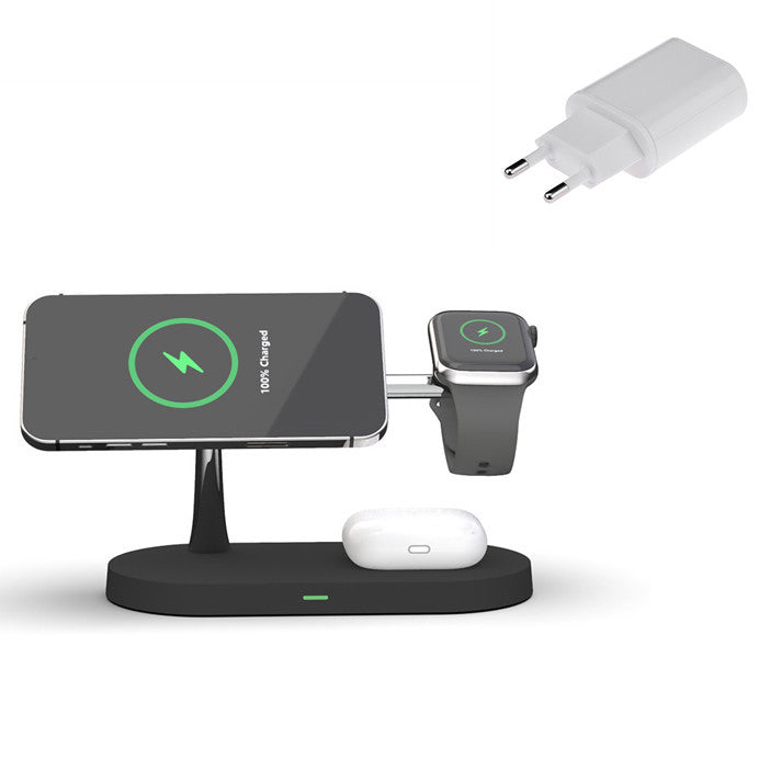 JMT-903434 3-in-1 Wireless Charger with Fast Magnetic Charging, 15W Output for Phones, Earbuds, and Smartwatches