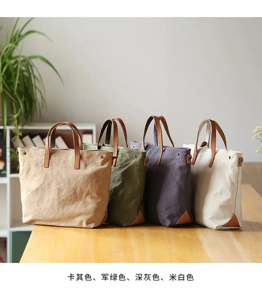 JMT-903626 Mori Series Leisure Canvas Single Shoulder Messenger Bag in Dark Grey, Khaki, Army Green, and Beige