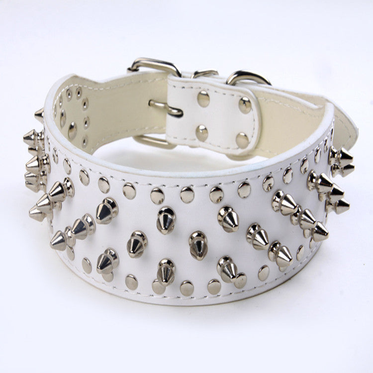 JMT-903754 Large Dog Rivet PU Leather Collar - 51x5CM to 66x5CM Sizes Available