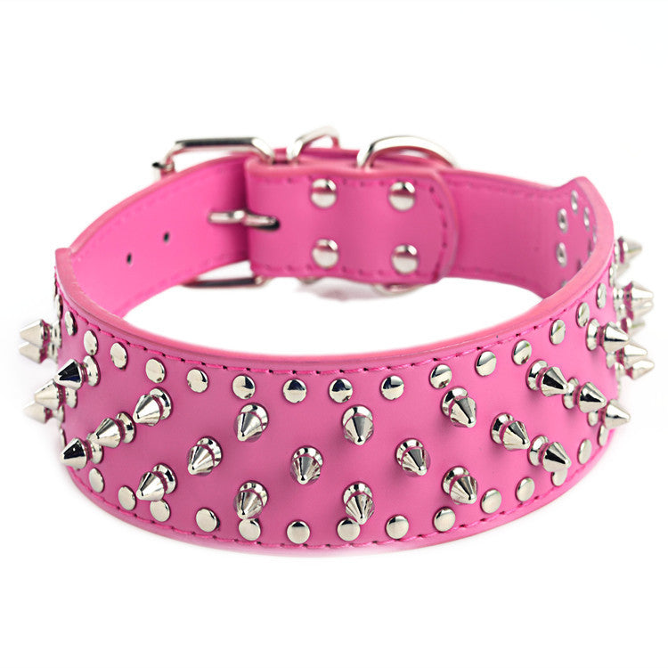 JMT-903754 Large Dog Rivet PU Leather Collar - 51x5CM to 66x5CM Sizes Available