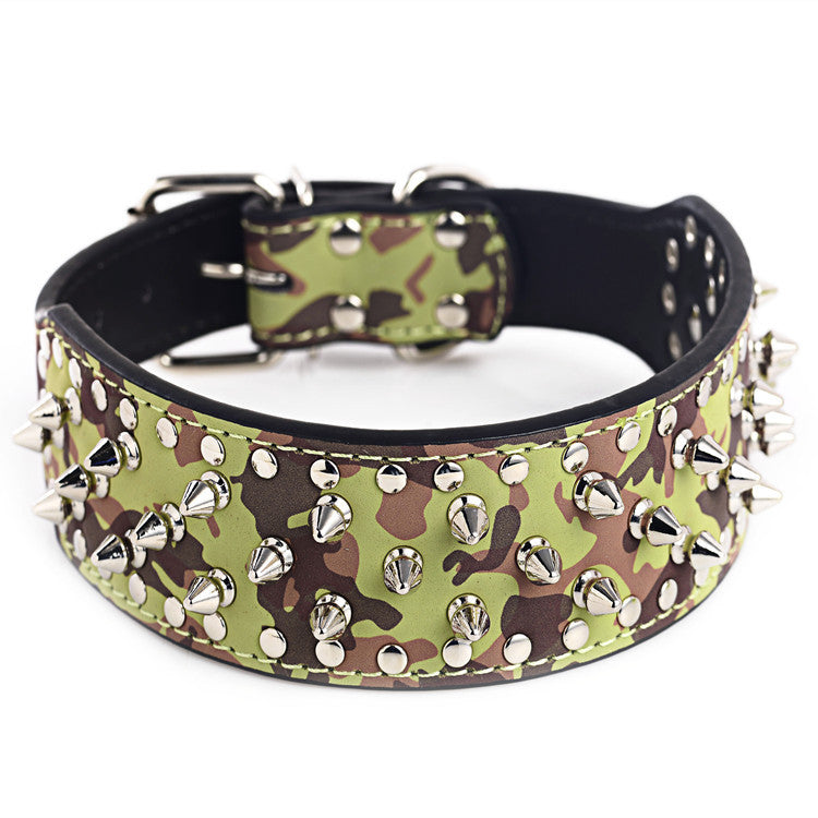 JMT-903754 Large Dog Rivet PU Leather Collar - 51x5CM to 66x5CM Sizes Available