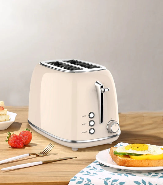 JMT-903754 Retro Stainless Steel 2 Slice Custom Wide Slot Sandwich Toaster