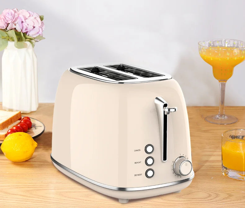 JMT-903754 Retro Stainless Steel 2 Slice Custom Wide Slot Sandwich Toaster