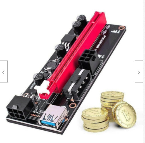 JMT-904394 PCI-E 1X to 16X Extension Cable, Black Gold Gang 009S for Graphics Card Connection (30cm/60cm/100cm)