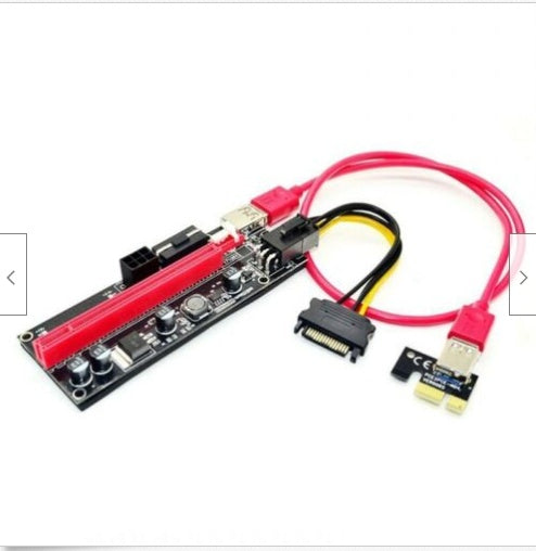 JMT-904394 PCI-E 1X to 16X Extension Cable, Black Gold Gang 009S for Graphics Card Connection (30cm/60cm/100cm)