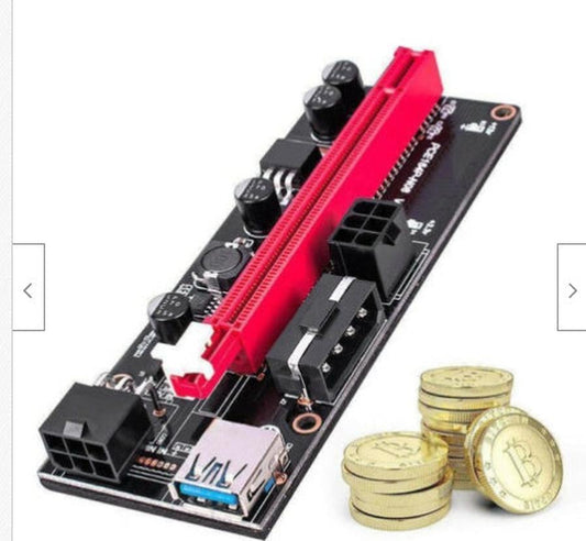JMT-904394 PCI-E 1X to 16X Extension Cable, Black Gold Gang 009S for Graphics Card Connection (30cm/60cm/100cm)