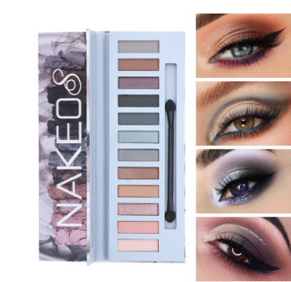 JMT-904522 12-Color Natural Finish Eyeshadow Palette with Silky Shine and Nourishing Ingredients