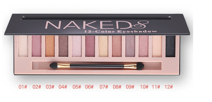 JMT-904522 12-Color Natural Finish Eyeshadow Palette with Silky Shine and Nourishing Ingredients