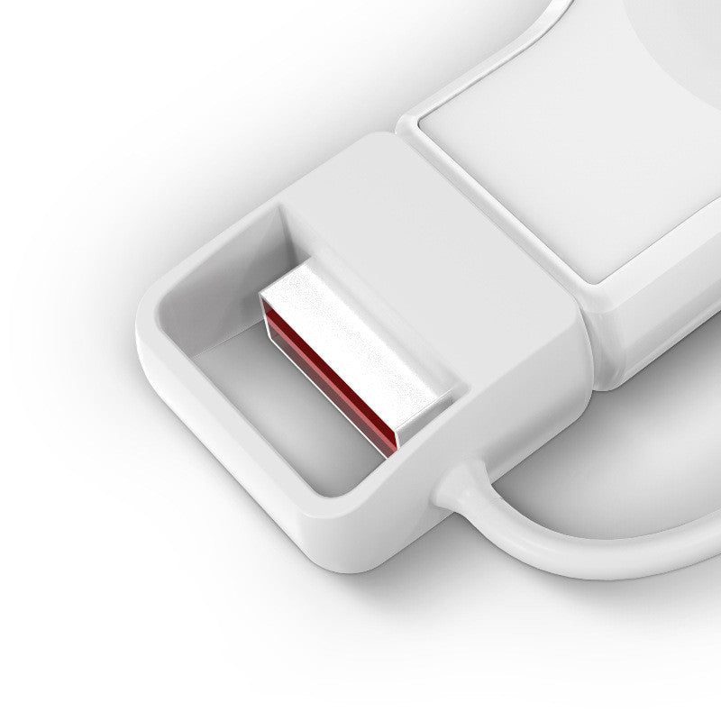 JMT-904778 Portable Magnetic Wireless Charger Keychain in Ivory White and Black