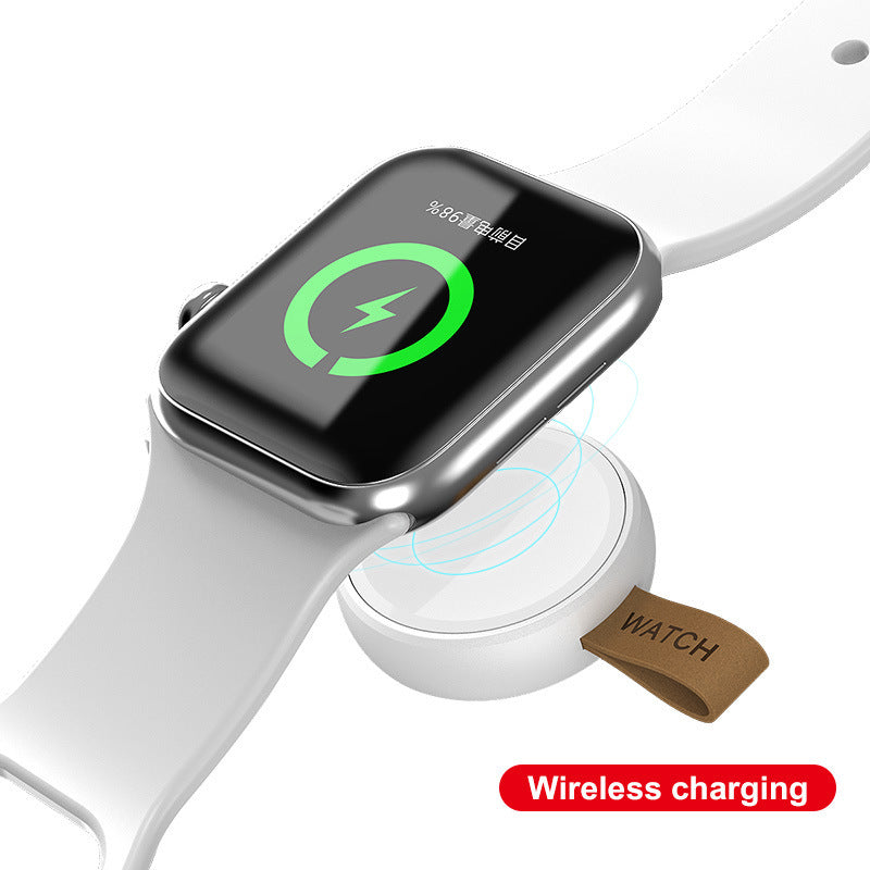 JMT-904778 Portable Magnetic Wireless Charger Keychain in Ivory White and Black