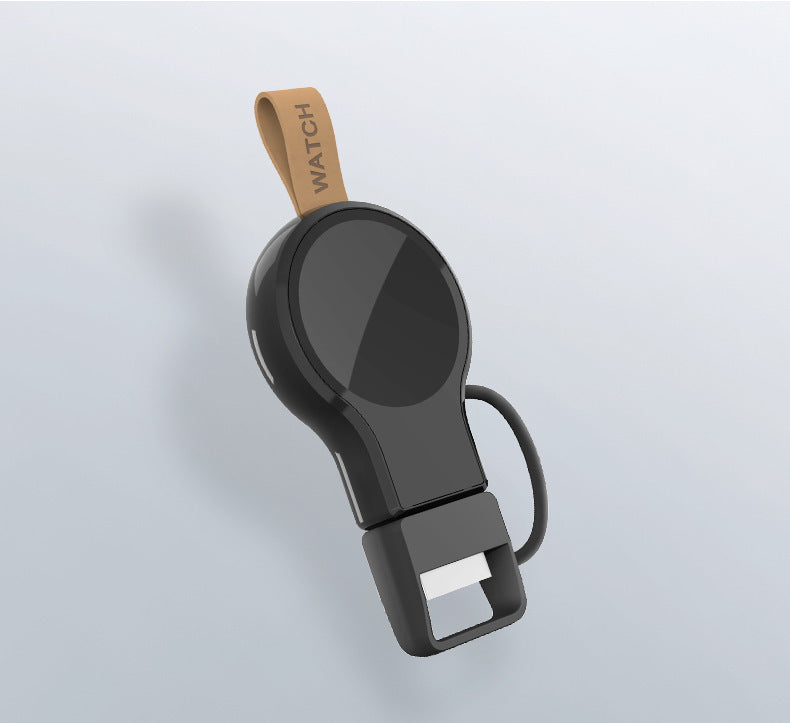 JMT-904778 Portable Magnetic Wireless Charger Keychain in Ivory White and Black