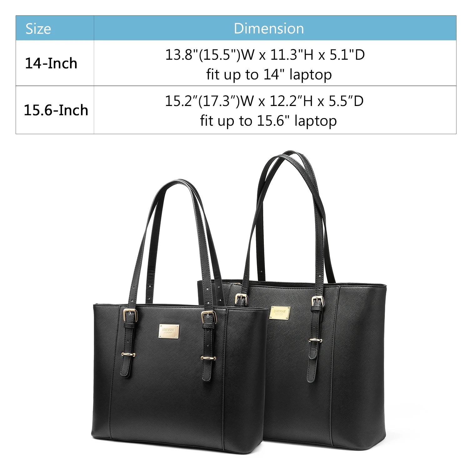 JMT-904906 Spacious PU Leather Laptop Handbag for Women - 15.6 Inch Office Tote Bag with Shoulder Strap