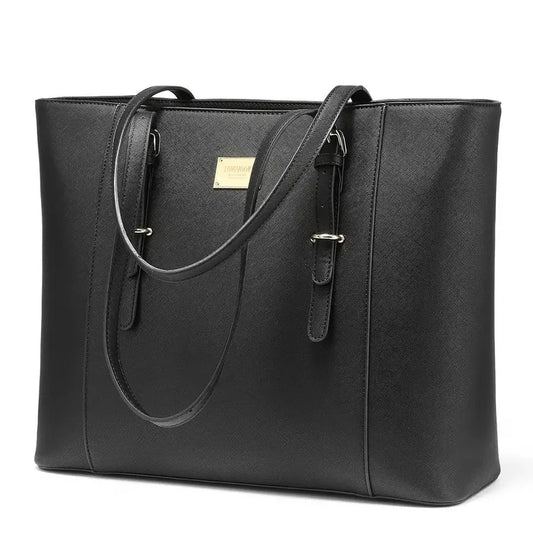 JMT-904906 Spacious PU Leather Laptop Handbag for Women - 15.6 Inch Office Tote Bag with Shoulder Strap