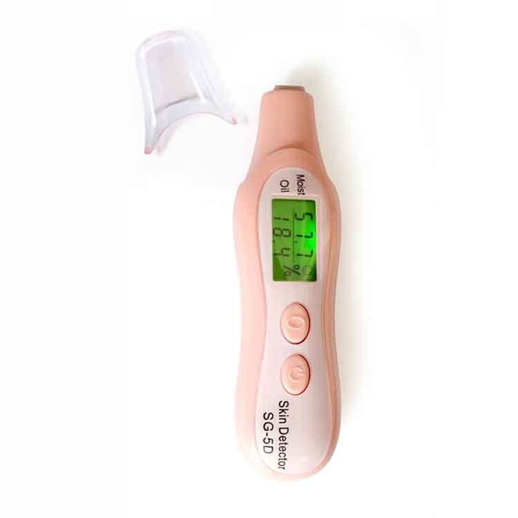 JMT-905226 Digital Beauty Moisture and Oil Tester Pen - Compact Skin Hydration Analyzer in White and Pink