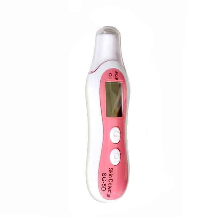 JMT-905226 Digital Beauty Moisture and Oil Tester Pen - Compact Skin Hydration Analyzer in White and Pink
