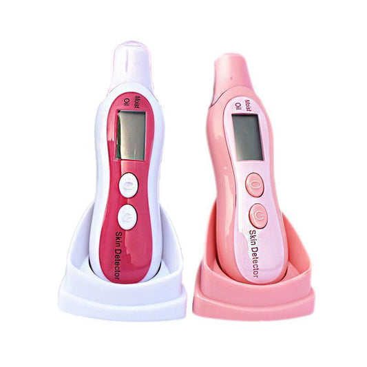 JMT-905226 Digital Beauty Moisture and Oil Tester Pen - Compact Skin Hydration Analyzer in White and Pink