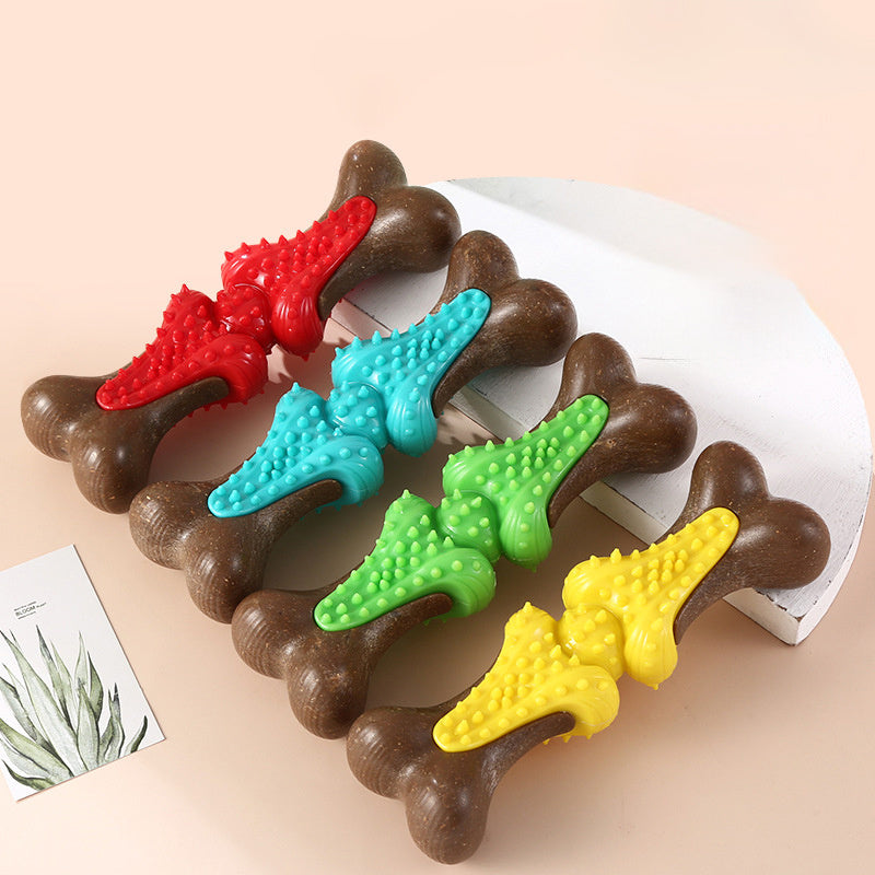 JMT-905226 Durable Rubber Bone Dog Toy for Large Aggressive Chewers, Teething Aid with Dental Health Benefits