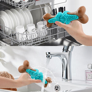 JMT-905226 Durable Rubber Bone Dog Toy for Large Aggressive Chewers, Teething Aid with Dental Health Benefits