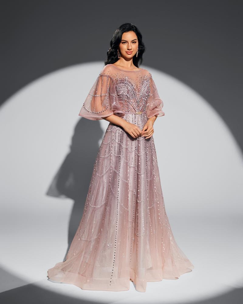 JMT-905482 Elegant Pink Evening Dress for Women - Timeless Style and Sophisticated Design
