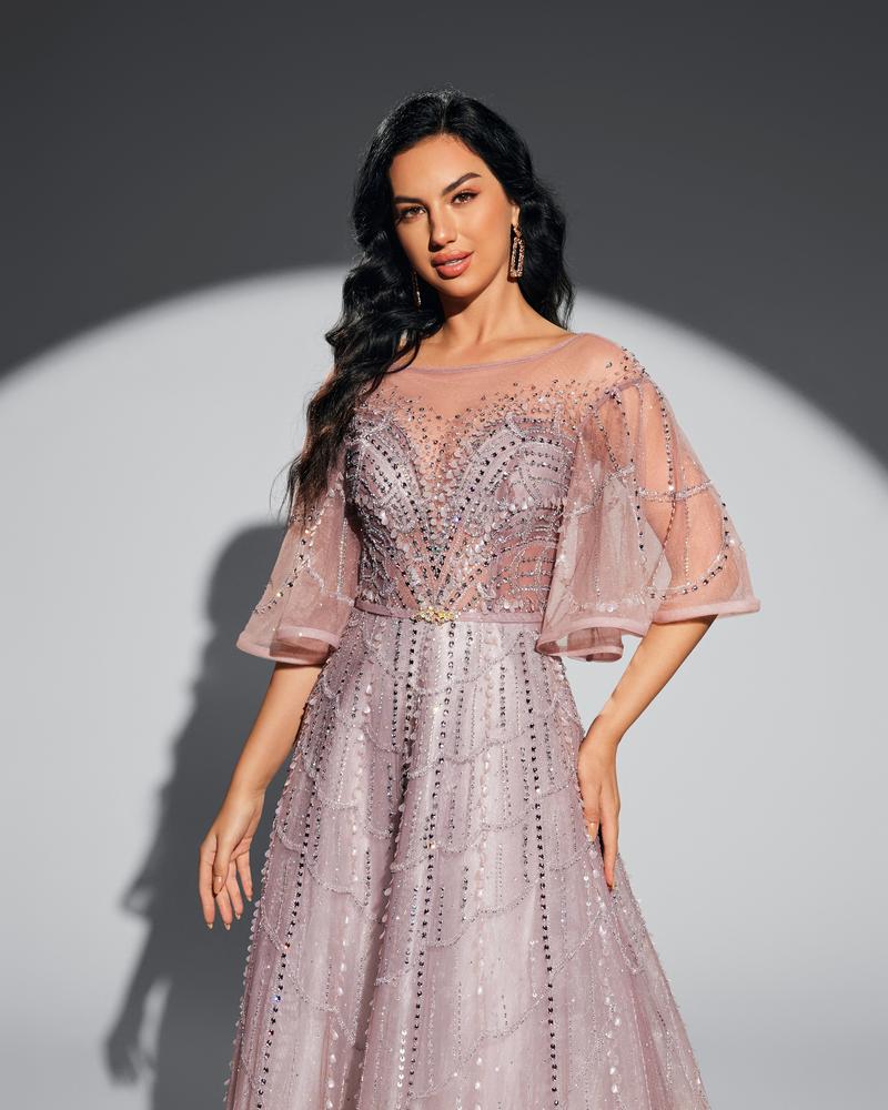 JMT-905482 Elegant Pink Evening Dress for Women - Timeless Style and Sophisticated Design