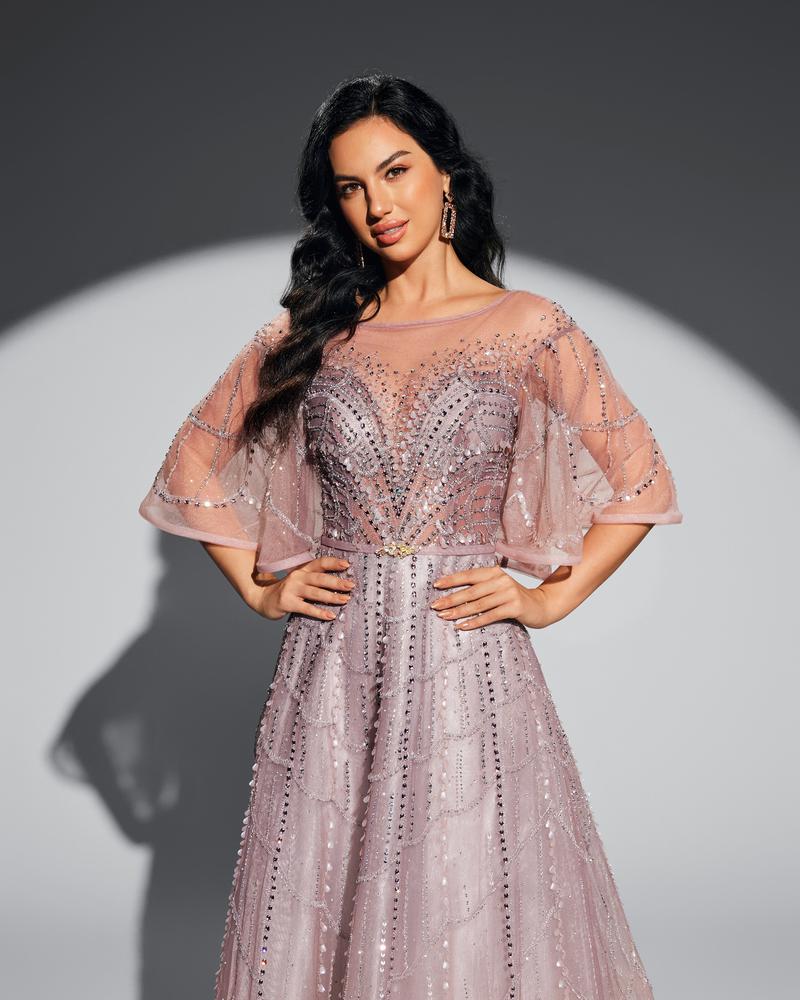 JMT-905482 Elegant Pink Evening Dress for Women - Timeless Style and Sophisticated Design