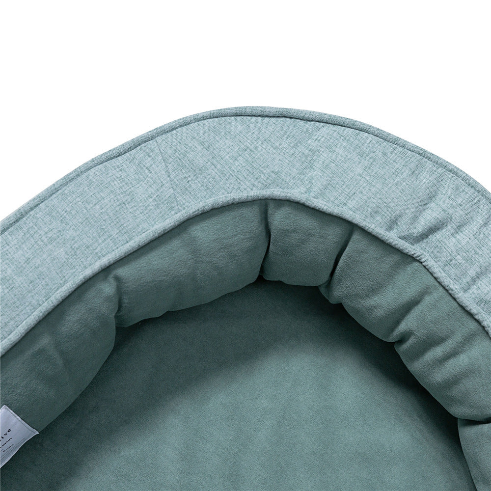 JMT-905546 Warm and Waterproof Pet Kennel Mat - Comfortable Cloth Design in Lake Blue, Available in M and L Sizes