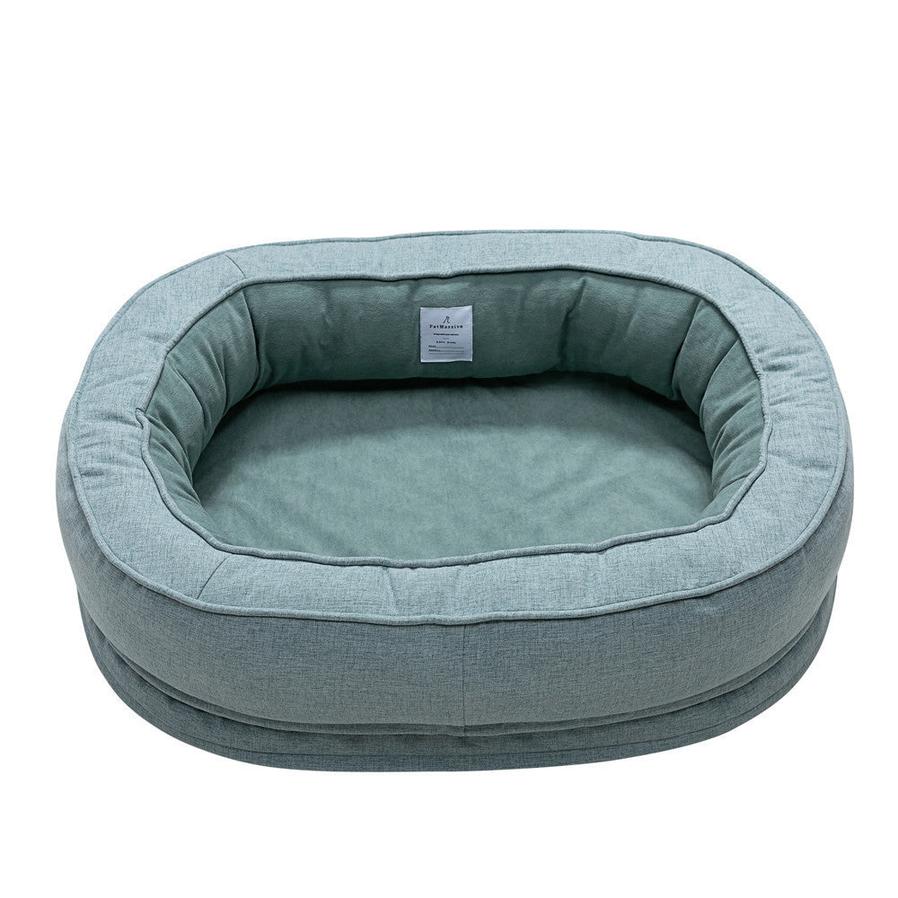 JMT-905546 Warm and Waterproof Pet Kennel Mat - Comfortable Cloth Design in Lake Blue, Available in M and L Sizes