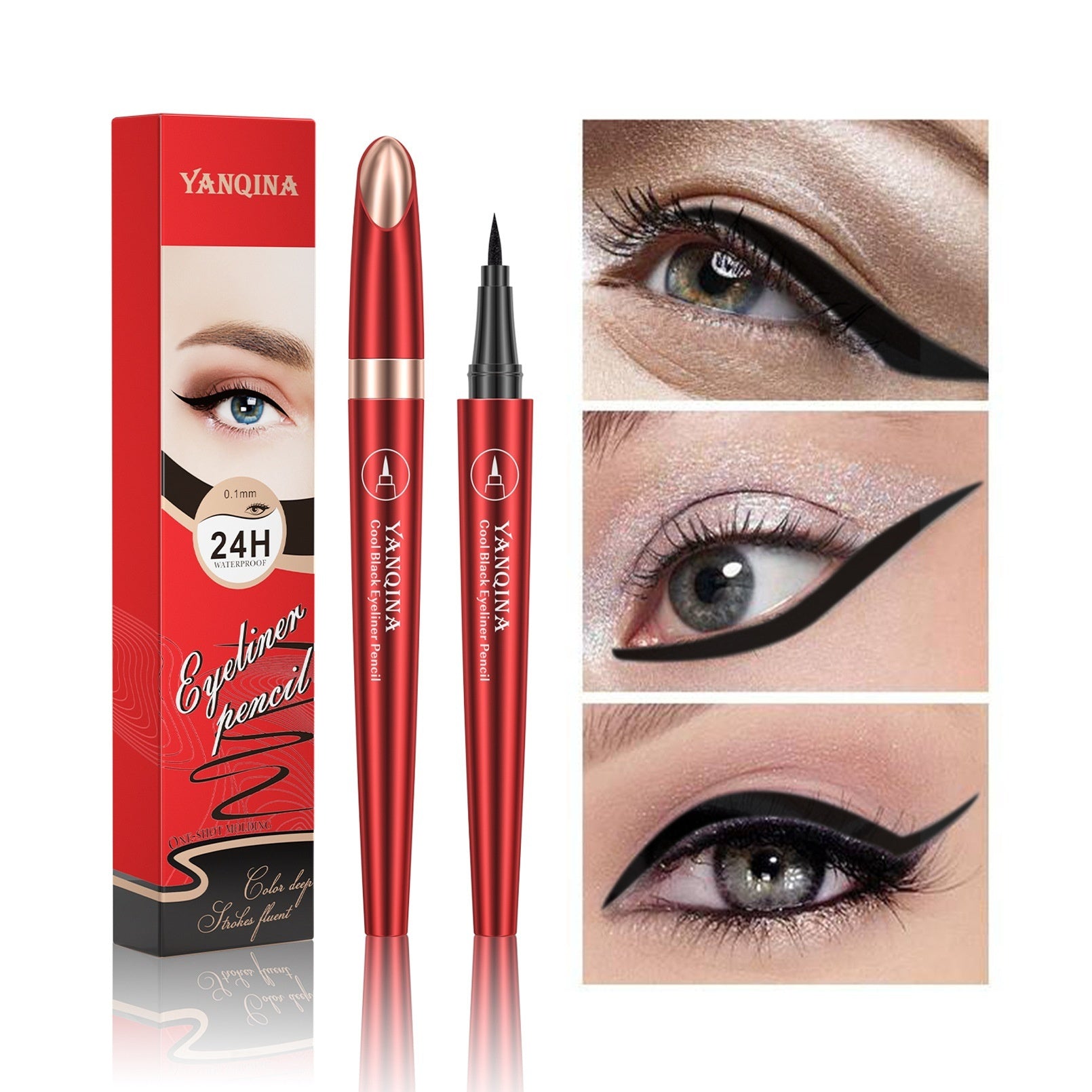 JMT-905674 Black Waterproof Liquid Eyeliner - Smudge-Proof and Long-Lasting Makeup Solution