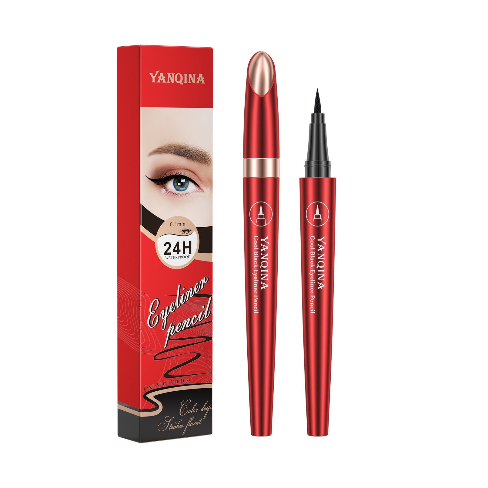 JMT-905674 Black Waterproof Liquid Eyeliner - Smudge-Proof and Long-Lasting Makeup Solution