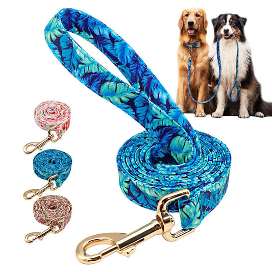 JMT-905738 Nylon Dog Leash - Floral Design, 1.5m Length, Variety of Colors