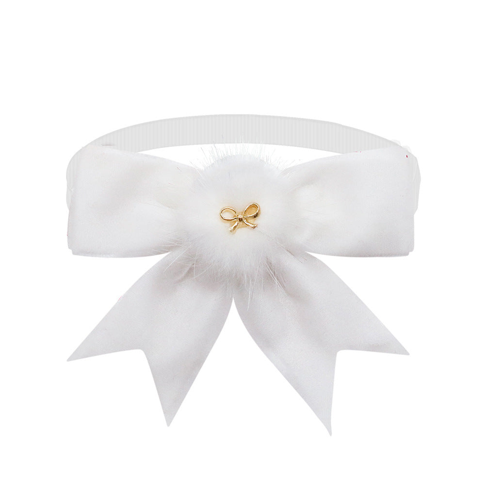 JMT-906058 Adjustable Suede Bow Tie for Pets in Dark Red, Red, Green, and White - Suitable for All Seasons