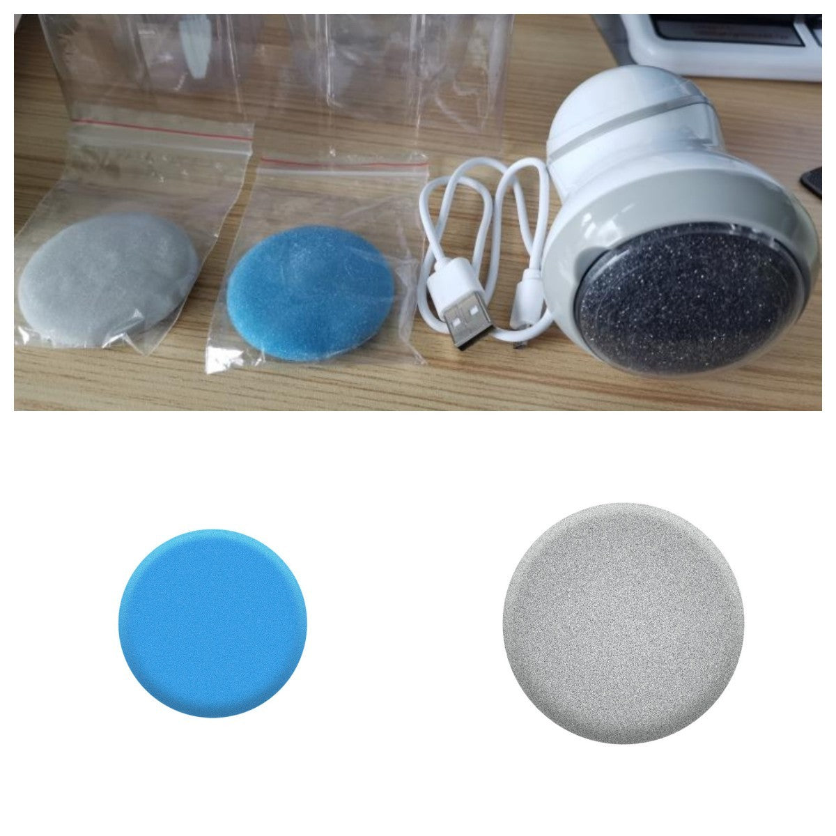 JMT-906378 Portable Wireless Electric Foot Grinder with Coarse and Fine Sand Grinding Heads, 50-Minute Battery Life