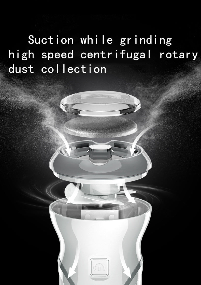 JMT-906378 Portable Wireless Electric Foot Grinder with Coarse and Fine Sand Grinding Heads, 50-Minute Battery Life