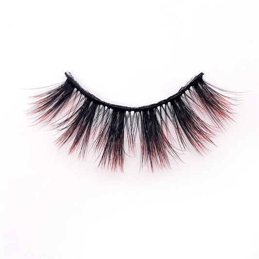JMT-906506 Gradient Color 6D Mink Faux Eyelashes - Unique Multi-Colored Design for Vibrant Eye Looks