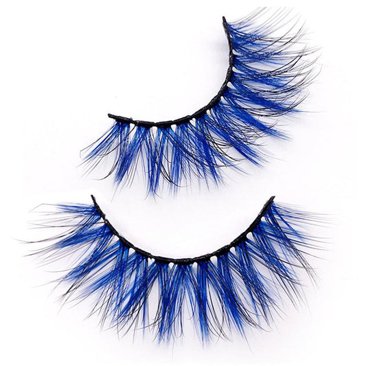 JMT-906506 Gradient Color 6D Mink Faux Eyelashes - Unique Multi-Colored Design for Vibrant Eye Looks