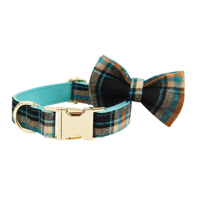 JMT-906570 Green Retro Pet Collar and Leash Set with Bow and Vest – Four-Piece Dog Accessory Kit