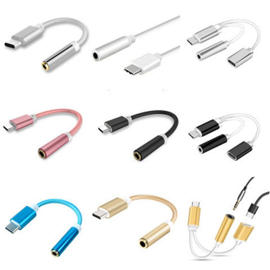 JMT-906570 Type-C to 3.5mm Headphone Jack Adapter Cable - Durable Nylon Braided, Compatible with Various Devices