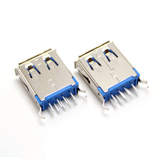 JMT-906570 USB 3.0 Female Horizontal Socket - 90 Degree A Female Connector with Copper Shell and Insulator