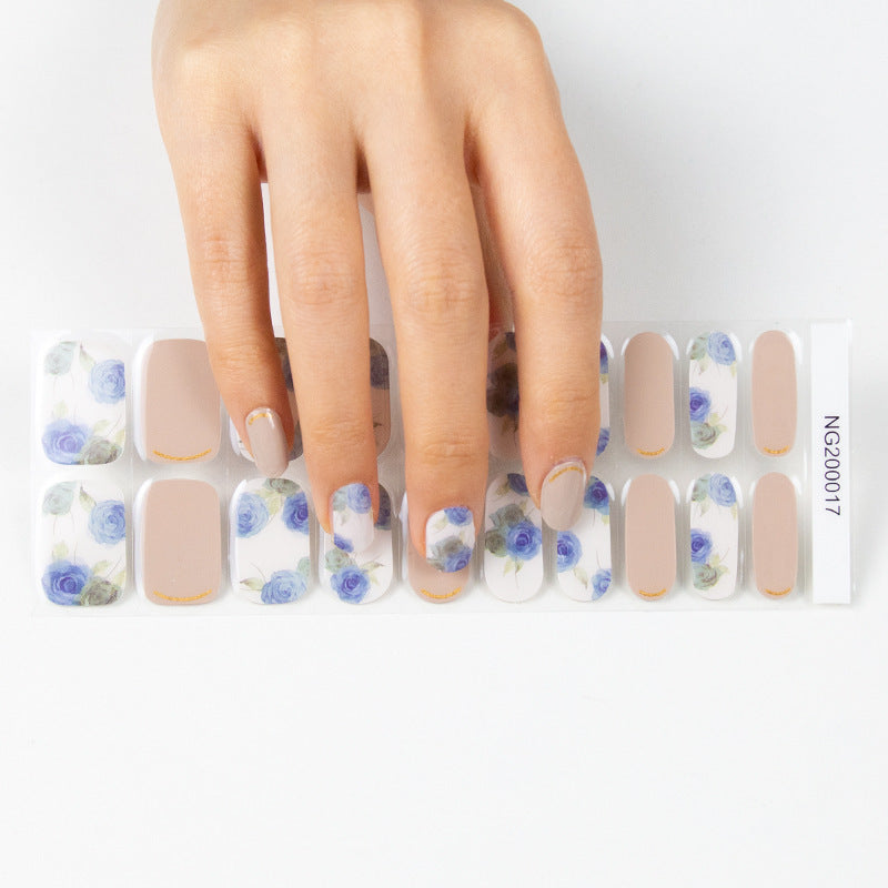 JMT-906698 Korean Semi Cured Nail Stickers for Easy Application with Nail Polish Glue