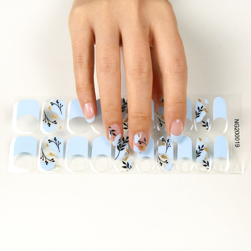 JMT-906698 Korean Semi Cured Nail Stickers for Easy Application with Nail Polish Glue