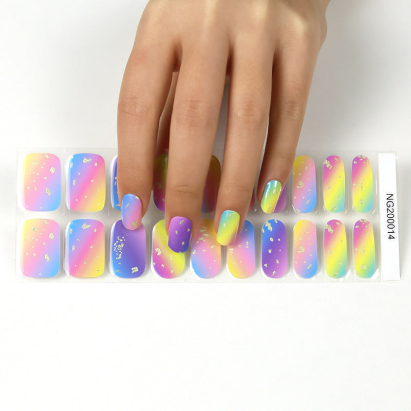 JMT-906698 Korean Semi Cured Nail Stickers for Easy Application with Nail Polish Glue