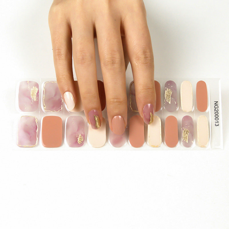 JMT-906698 Korean Semi Cured Nail Stickers for Easy Application with Nail Polish Glue
