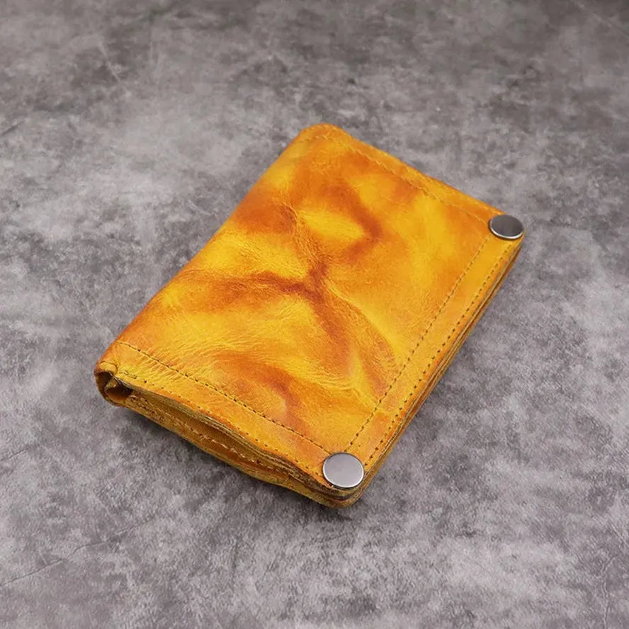 JMT-906762 Genuine Leather Retro Long Wallet for Men with Multi Card Slots and Zip Closure