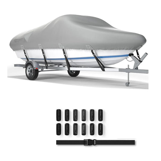 JMT-907018 23-25 Feet Marine Canvas Boat Cover - UV Resistant 1200D Waterproof Polyester