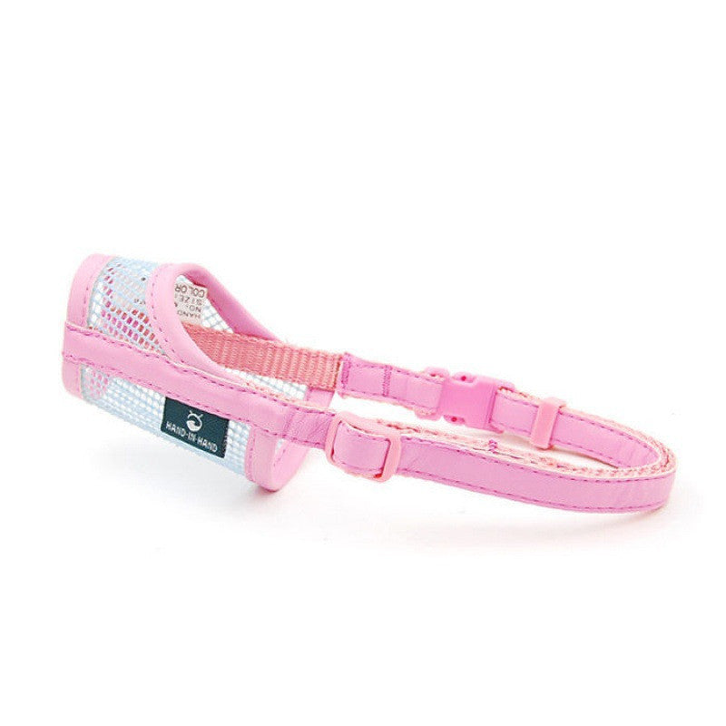 JMT-907722 Soft Leather Mesh Breathable Dog Muzzle for Small to Large Breeds