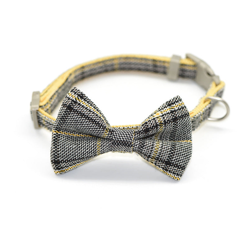 JMT-908042 Plaid Cotton Dog Leash and Collar Set with Snack Bag - Adjustable for All Breeds