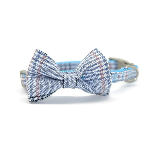 JMT-908042 Plaid Cotton Dog Leash and Collar Set with Snack Bag - Adjustable for All Breeds